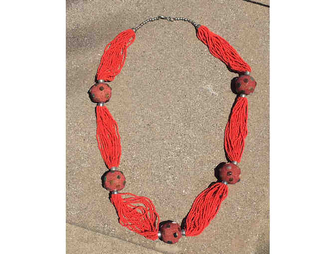 Red Handbag & Necklace