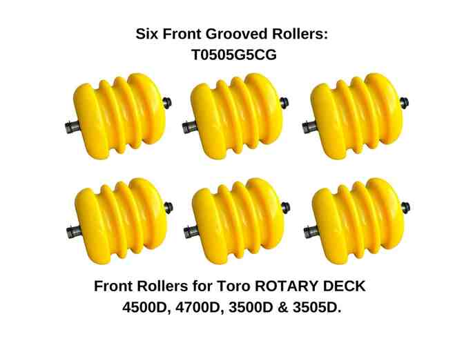 Six Front Grooved Rollers For Toro 4500D, 4700D, 3500D & 3505D Rotary Deck Mowers - Photo 1