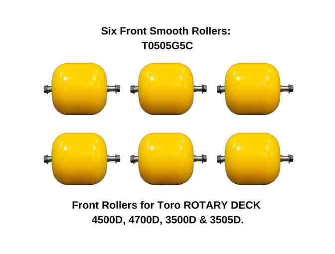 Six Front Smooth Rollers For Toro 4500D, 4700D, 3500D & 3505D Rotary Deck Mowers - Photo 1