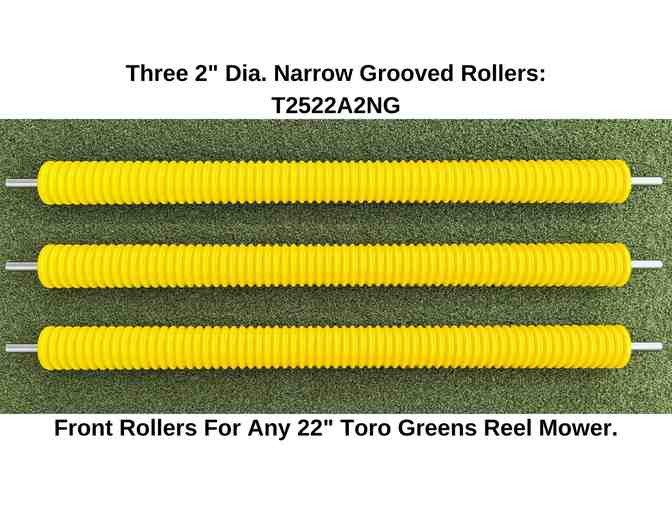 Three 2" dia. Narrow Grooved Rollers For Any Front 22" Toro Greens Reel Mower - Photo 1