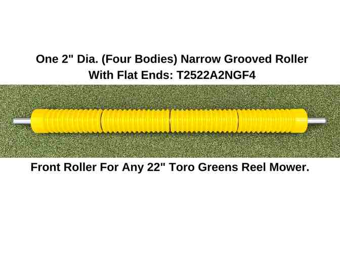 One 2" dia. (Four Bodies) Narrow Grooved Roller With Flat Ends For Any Front 22" Toro - Photo 1