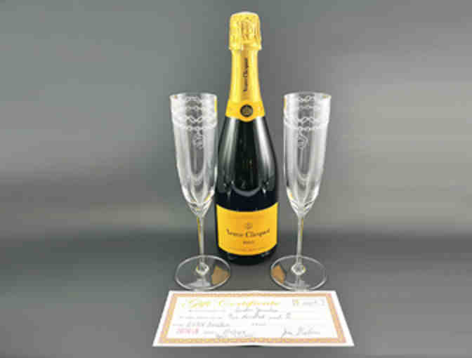 Tiffany "Return to Tiffany" Etched Champagne Flutes & Champagne - Photo 1