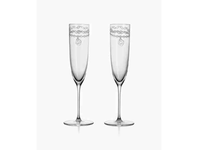 Tiffany "Return to Tiffany" Etched Champagne Flutes & Champagne - Photo 2