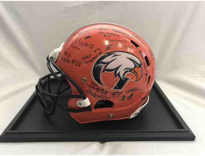 2019 NCISAA 8-Man Football State Championship - GRACE Eagles Signed Football Helmet