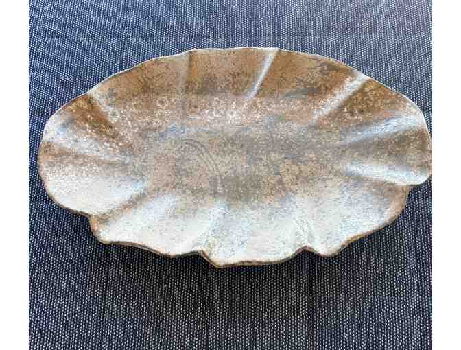 Signed Peter's Pottery Elephant Ear Platter