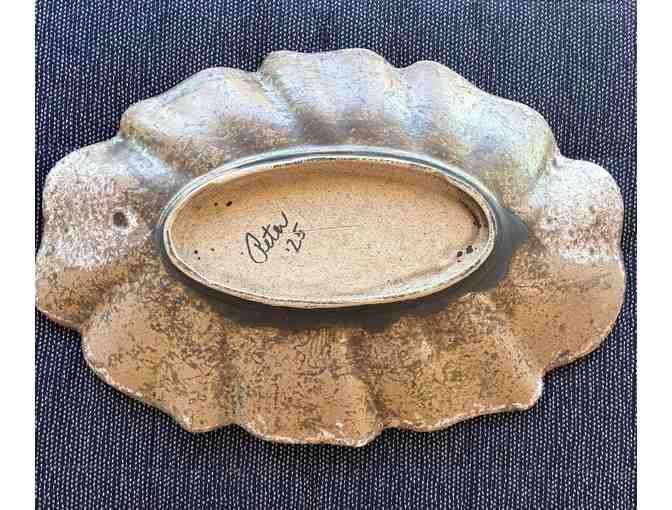 Signed Peter's Pottery Elephant Ear Platter