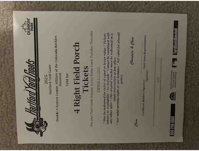 BASEBALL: YARD GOATS GAME (4 Admission Tickets) - No shipping Fee