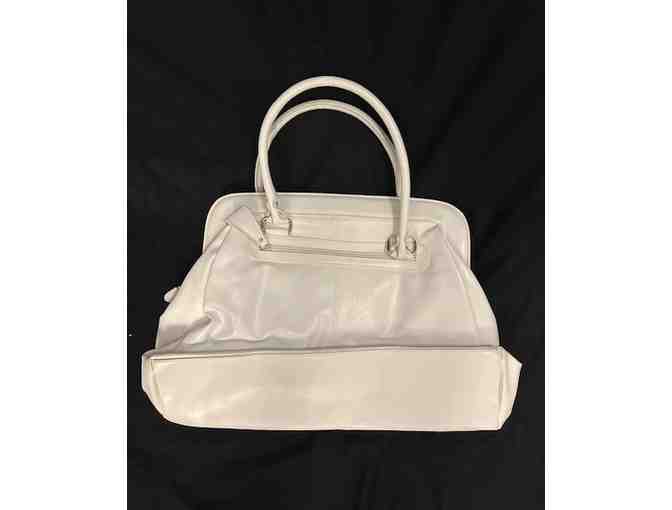 HANDBAG - PURSE (Dior-Style, White Leather, Pocketbook, New)