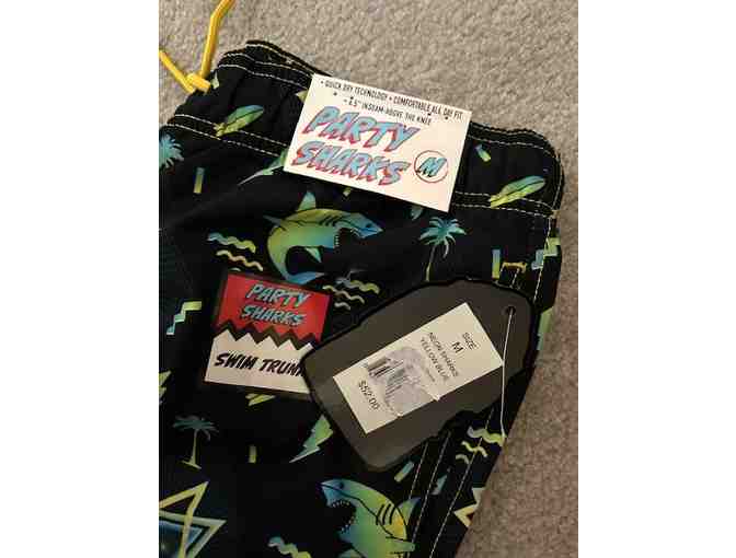 Swim Suit: SHARK (Blue/Yellow) - New, Size Medium, Party Sharks)