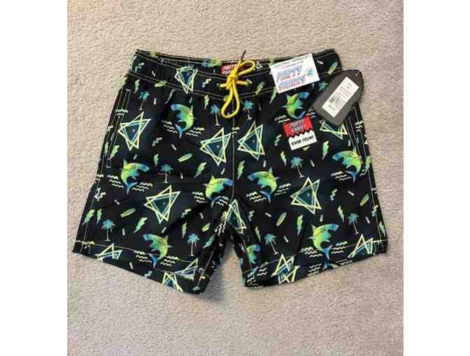 Swim Suit: SHARK (Blue/Yellow) - New, Size MEDIUM, Party Sharks) - Photo 1