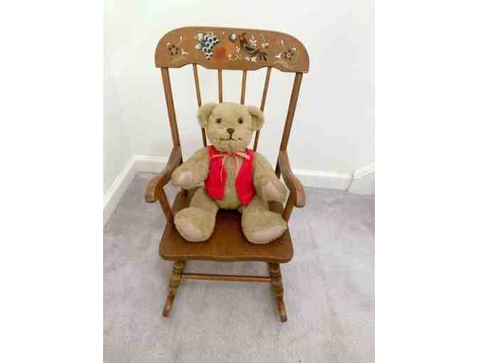 VINTAGE 1950's Rocker (Mid-Century, Wood, Stencils, Kids, Dolls) - Photo 1