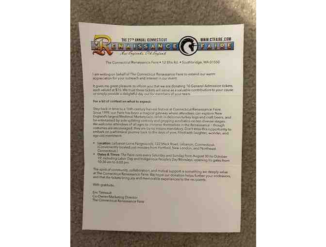 TICKETS "Renaissance Faire" (2 Passes, Any date, CT - Photo 2