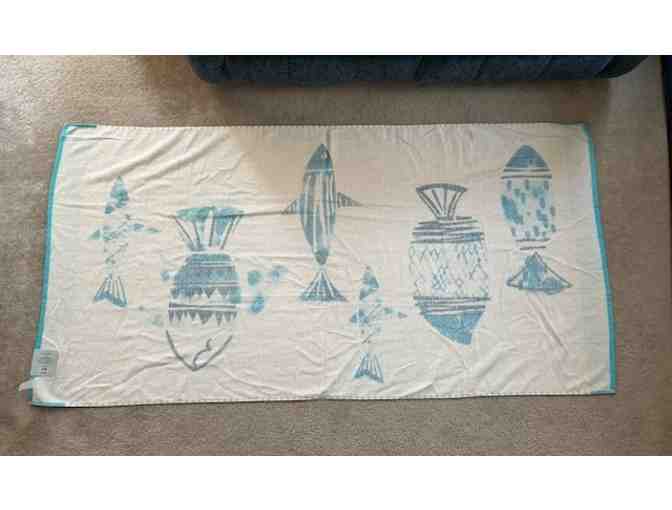 FISH: Beach TOWEL - Oversized Blue/White (72' x 36')