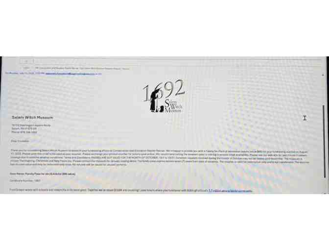 ADMISSION 'Witch Museum': 6 passes (Salem, Mass - Free Shipping)