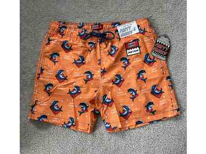 Swim Suit: O (Medium) - Party Sharks, ORANGE