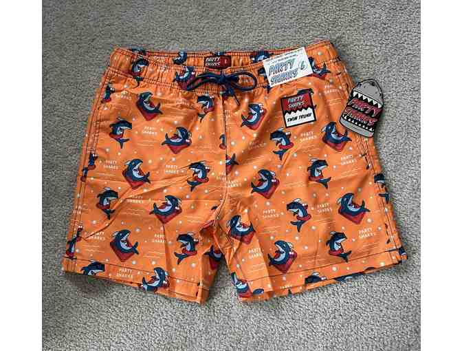 Swim Suit: O (Medium) - Party Sharks, ORANGE - Photo 1