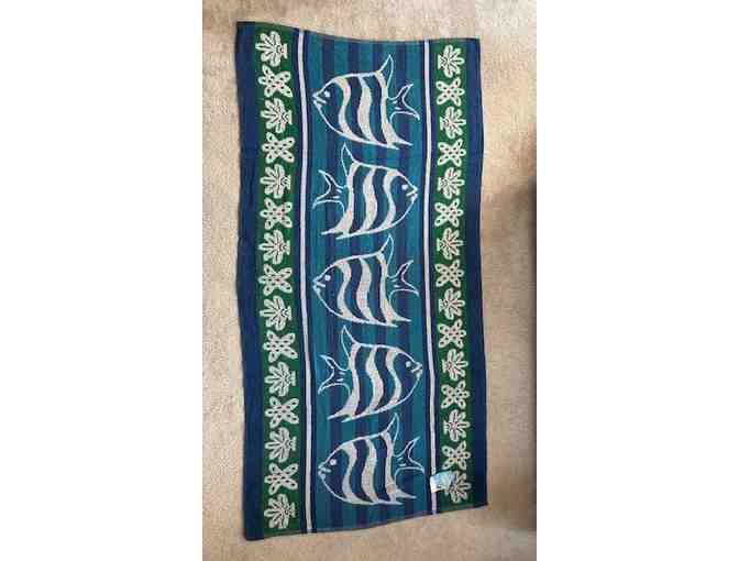 BEACH Towel (FISH, Aqua) - REVERSIBLE, Oversized 72" x 36" - Photo 1