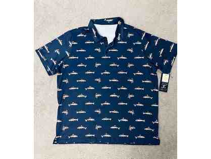 FISH Shirt (UPF-50), Medium Adult - Blue, Sporty