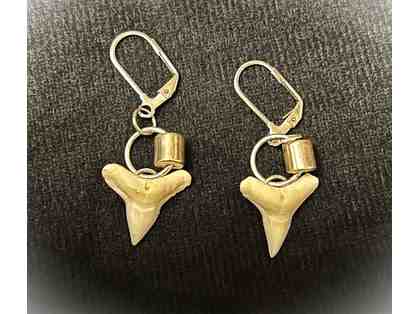 JEWELRY: Earrings, SHARK TOOTH (Silver, Handcrafted)