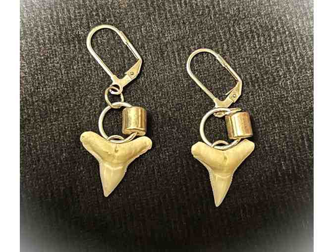 JEWELRY: Earrings, SHARK TOOTH (Silver, Handcrafted) - Photo 1