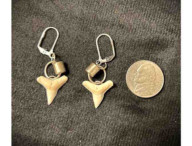 JEWELRY: Earrings, SHARK TOOTH (Silver, Handcrafted) - Photo 2