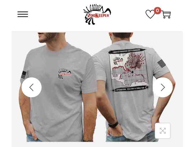 LIONFISH: T-Shirt (In Grey, Adult Size Large) - Photo 1