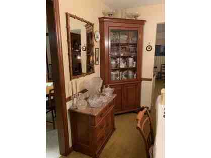 VINTAGE 1960's China Closet (Corner) - Mid-Century Modern, Original Receipts