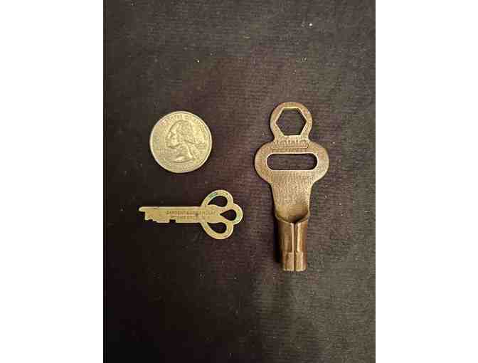 1900's: ANTIQUE KEYS: 9 CLOCK and Skate Keys (Vintage) - Photo 2