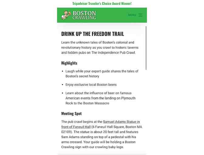 TICKETS: "PUB Crawl" BOSTON (2 Passes, Any date) (Free shipping) - Photo 4