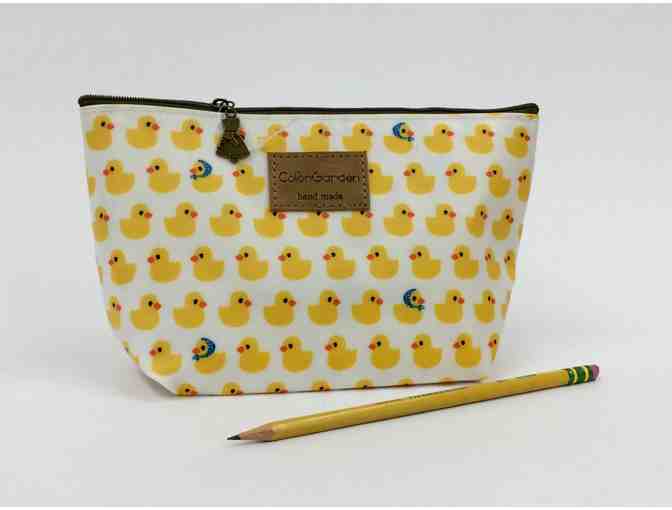 Fuzzy Duck Pencil Case + Zippered Duck Print Pouch