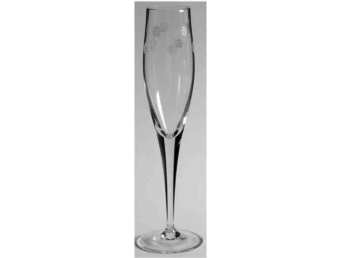 Tiffany Crystal Daisy Champagne Flutes- Set of 2