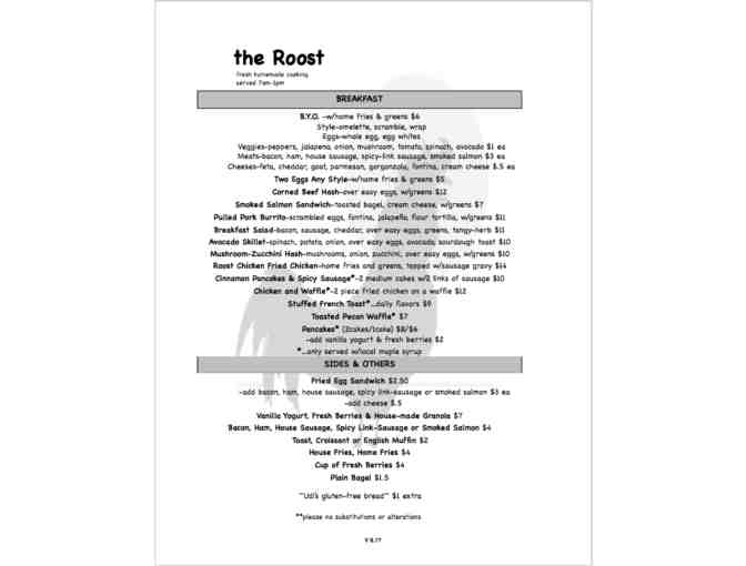 The Roost $50 gift card