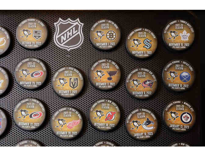 Face Off! Full set of Pittsburgh Penguins Game Pucks!