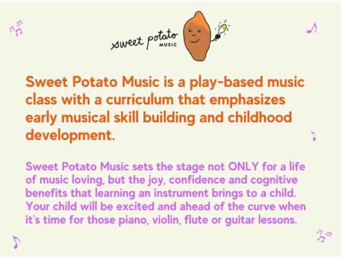 Sweet Potato Music Classes $50 Gift Certificate