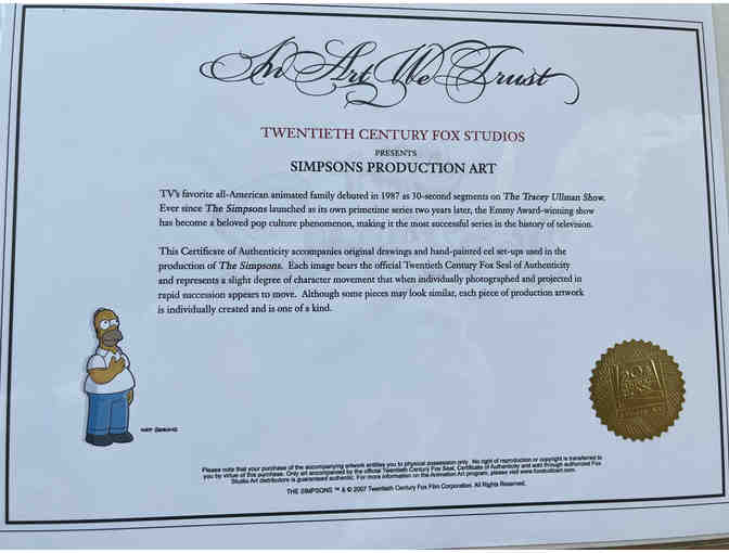 Original Hand Painted Simpsons Production Cel