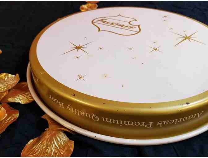 Vintage Falstaff Tray and Pilsner Glass Set