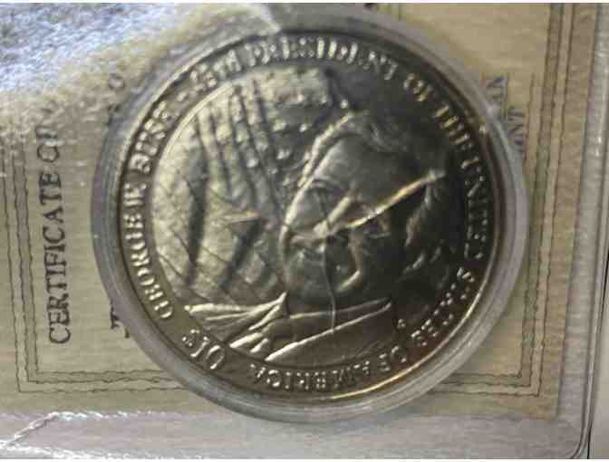 Two (2) 10.00 Republic of Libera George W Bush coins 2001