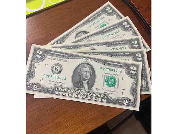5- Consecutive $2 Bills