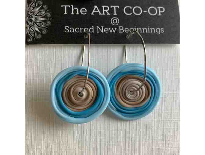 Acrylic painting, lamp-work glass earring & beach rock necklace  $125 value