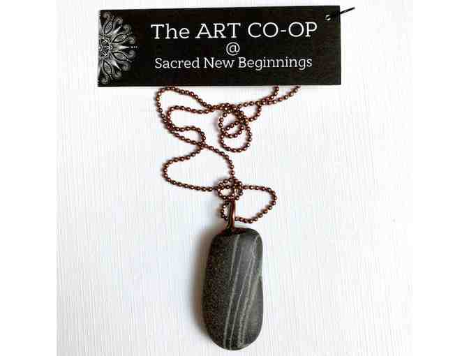 Acrylic painting, lamp-work glass earring & beach rock necklace  $125 value