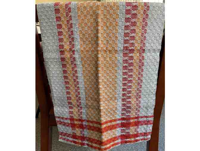 Beautifully Hand-Woven Kitchen Towel - Red, Gray, Orange