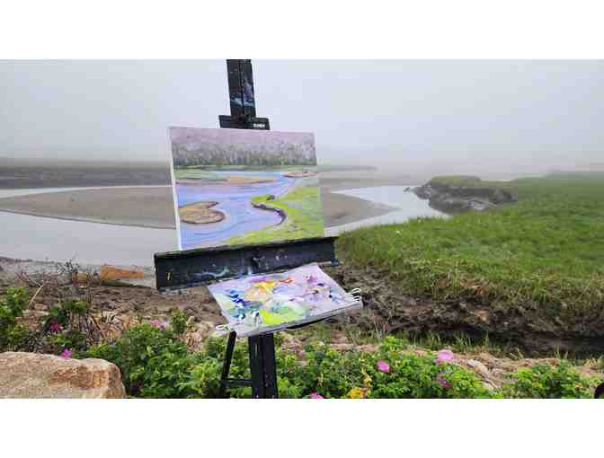 Linda Cerosimo: 'Fog on Parson's Beach' acrylic on canvas