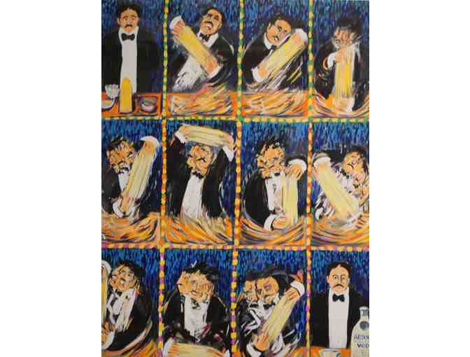 'Martini in Blue', Framed Serigraph, Guy Buffet Productions, Rio Vista CA