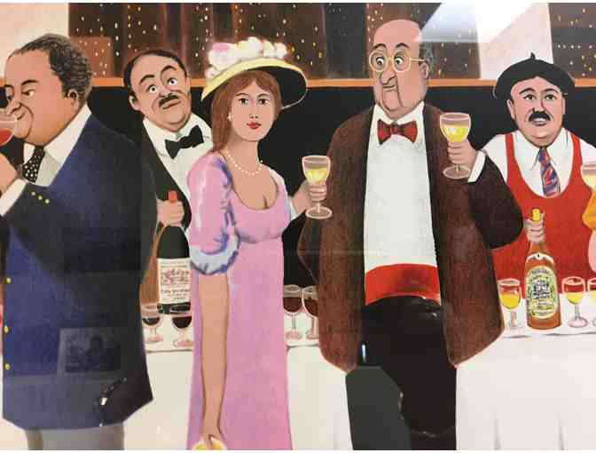 'Wine Tasting' Lithograph, Framed, Guy Buffet Productions, Rio Vista, CA