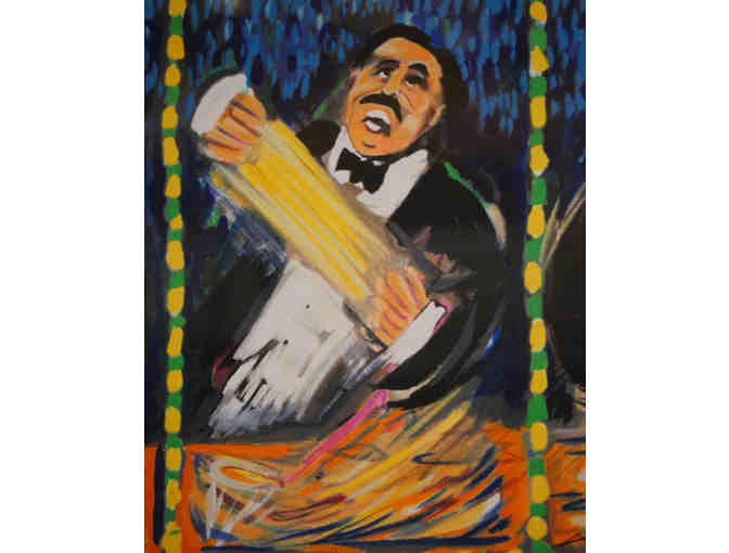 'Martini in Blue', Framed Serigraph, Guy Buffet Productions, Rio Vista CA