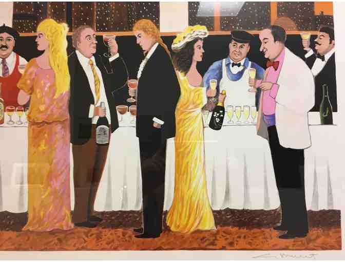'Wine Tasting' Lithograph, Framed, Guy Buffet Productions, Rio Vista, CA