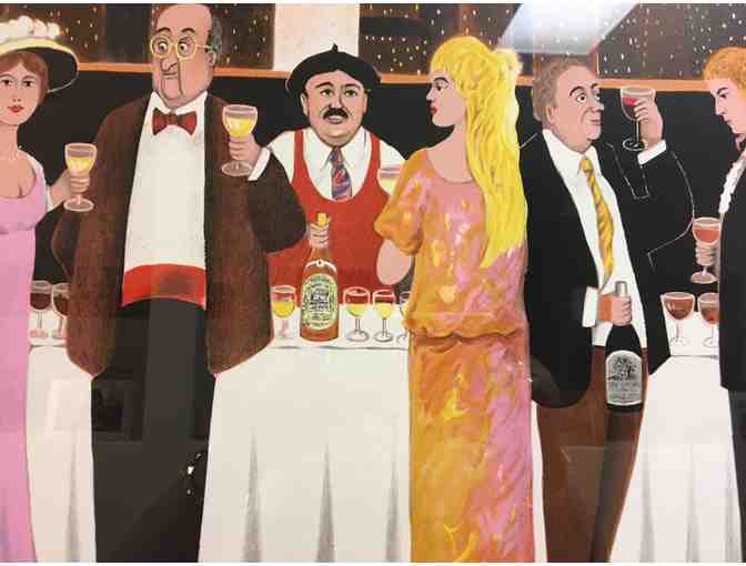 'Wine Tasting' Lithograph, Framed, Guy Buffet Productions, Rio Vista, CA