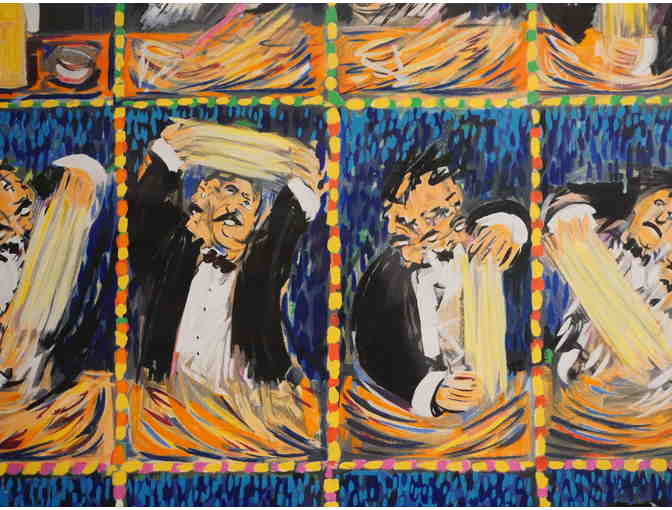 'Martini in Blue', Framed Serigraph, Guy Buffet Productions, Rio Vista CA