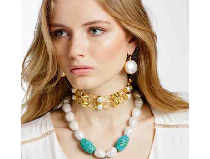 Gold & Pearl Choker By Devon Leigh