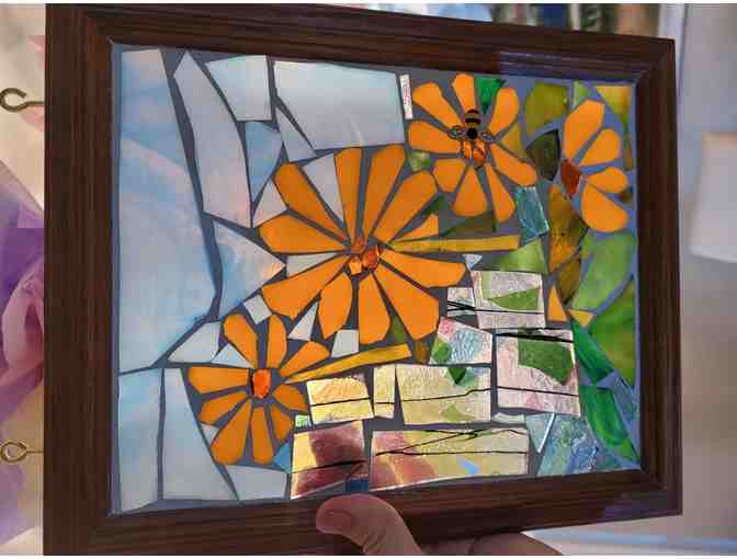 Glass on glass mosaic